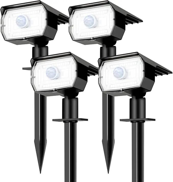 nipify Solar Lights Outdoor Waterproof, Motion Sensor Spot Lights- 4 Pack/56 LED/3 Modes Solar Powered Spotlights 2-in-1 Auto On/Off Landscape Lighting for Outside Yard Wall Garden, Cool White by GreenHaven Gardens