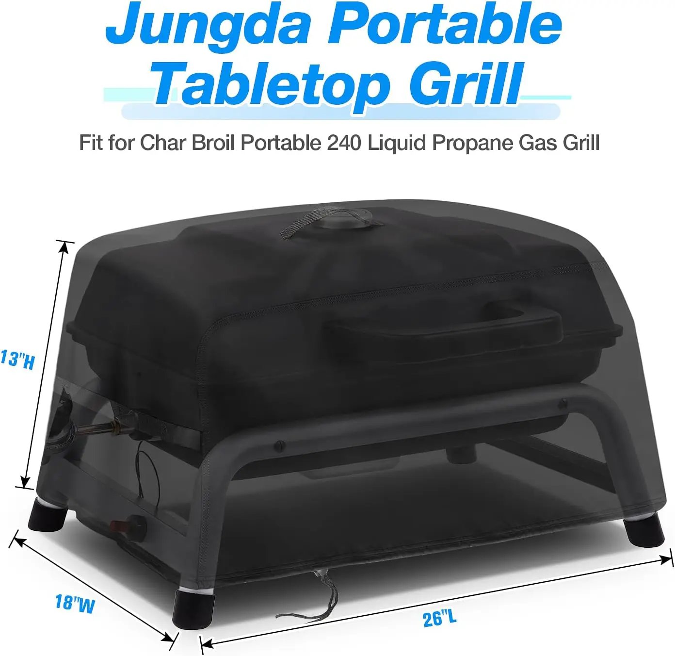 Tabletop Grill Cover for Char Broil Portable 240 Liquid Gas Grill,Waterproof Small Table Top BBQ Cover,Heavy Duty Outdoor by GreenHaven Gardens