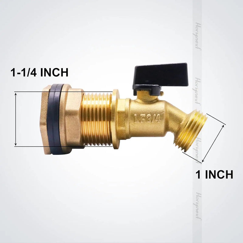 GHT 3/4 spigot for rain barrel parts kit, brass water barrel spigot for 5/25/50/55 gallon bucket, bulkhead valve for rainwater drum garden hose connector and drain valve diy kits by GreenHaven Gardens