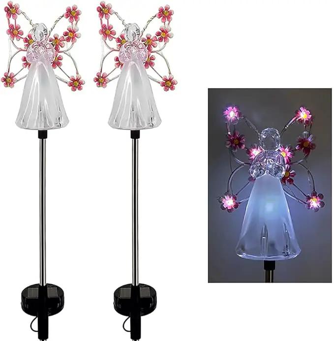 YWBL-WH 2PCS Angel Solar Lights LED Solar Garden Stake Lights Outdoor Garden Eternal Light Angel Decoration () by GreenHaven Gardens