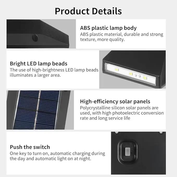 2 Pack Solar Wall Lamps, Solar Fence Lights, Deck Light, LED Solar Wall Lights for Home Garden Porch, Up and Down Lighting Lamp (White Light) by GreenHaven Gardens