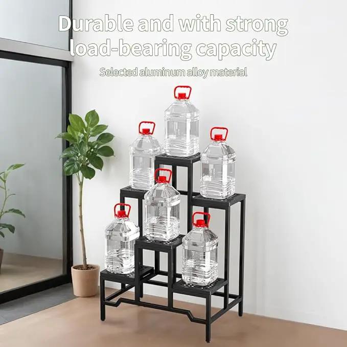 Plant Stand - Aluminum Indoor/Outdoor Flower Rack, Waterproof & Rust-Proof, Stable Support for Pots, Perfect for Living Room, Balcony, Garden, and Office (Black, 6 Tier) by GreenHaven Gardens