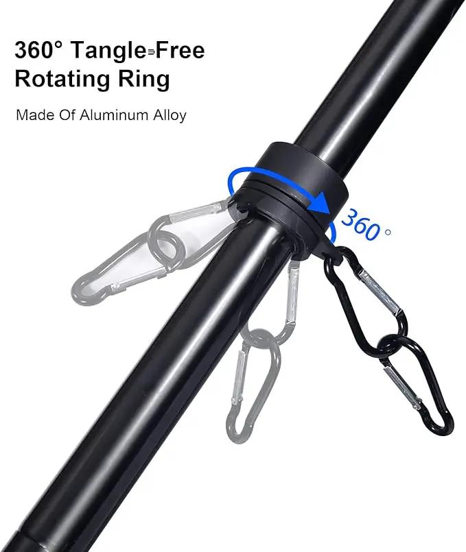 Quarut House Flag Pole Kit,Including 6Ft Stainless Steel Flag Pole,Heavy Duty Nylon 3x5 Ft American Flag,Aluminum Alloy Rings and Bracket.Wall Mounted Flagpole Set for Residential Commercial（Black) by GreenHaven Gardens