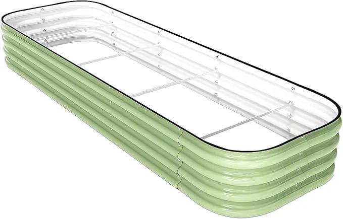 DaisyVibe Raised Garden Bed Kit, Planter Raised Garden Boxes Outdoor, Oval Large Metal Raised Garden Beds for Vegetables Flowers (Green, 6.5ftx2ftx1ft) by GreenHaven Gardens