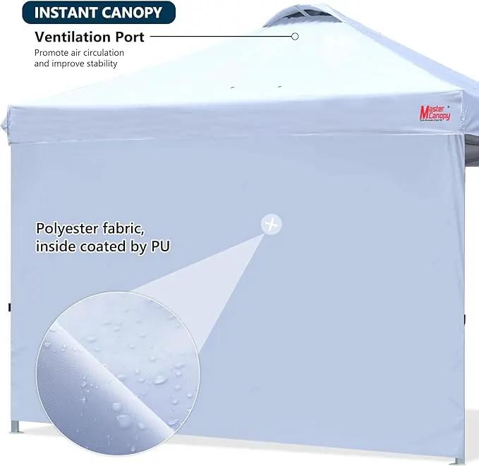 MASTERCANOPY Durable Pop-up Canopy Tent with 1 Sidewall (10'x10',White) by GreenHaven Gardens