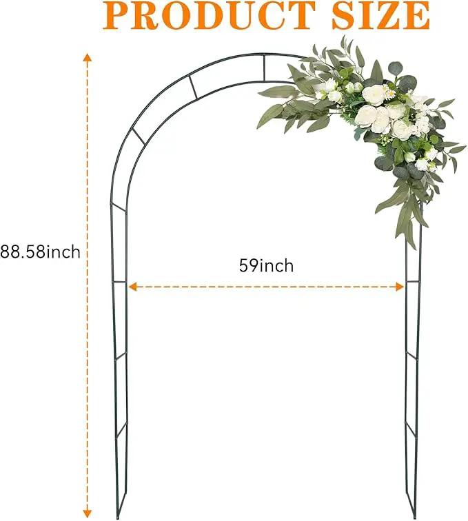 Tytroy Reconfigurable & Easy-to-Assemble Metal Outdoor & Indoor 7'6" Garden or Wedding Arch Arbor for Wedding Bridal Party Elegant Decorations & Garden Climbing Plants Vines (Green 1PC) by GreenHaven Gardens