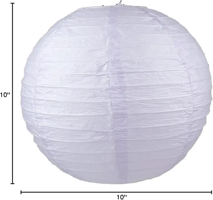 WYZworks Round Paper Lanterns 10 Pack (Light Lavender, 10") - Hanging Paper Lanterns Lamp for Wedding, Birthday, Party and Home Decorations with 8", 10", 12", 16" Option by GreenHaven Gardens