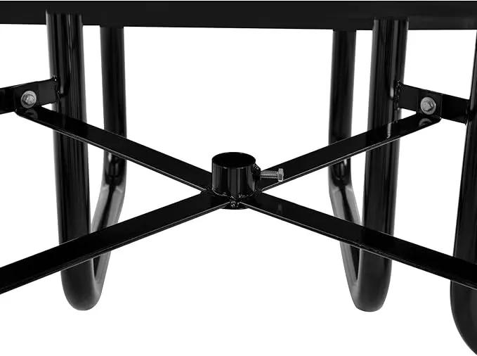 Global Industrial 46" Square Perforated Metal Outdoor Picnic Table, 81" W x 81" D Overall, Black by GreenHaven Gardens