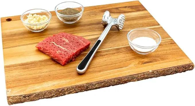 Restaurantware Met Lux Meat Tenderizer, 1 Double-Sided Meat Mallet - Textured Surfaces, Ergonomic Handle, Aluminum Meat Pounder, Corrosion-Resistant, For Tenderizing Steak Or Poultry by GreenHaven Gardens