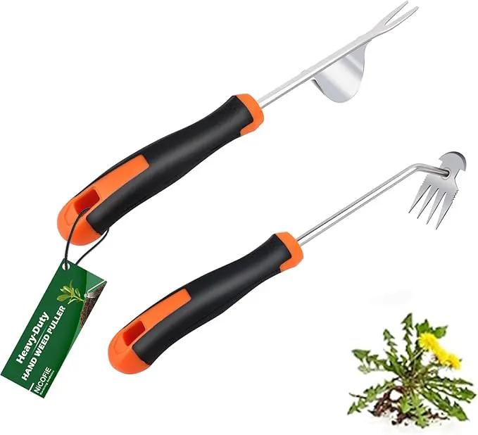 2025 Hand Weeder Tool, Rubber Handle Manual Weeder Puller Tool, Uprooting Weeding Tools, Crack Weeder Crevice, 4 Teeth Weeding Tool, Weeding Artifact Tool for Gardening (2 Pcs) by GreenHaven Gardens
