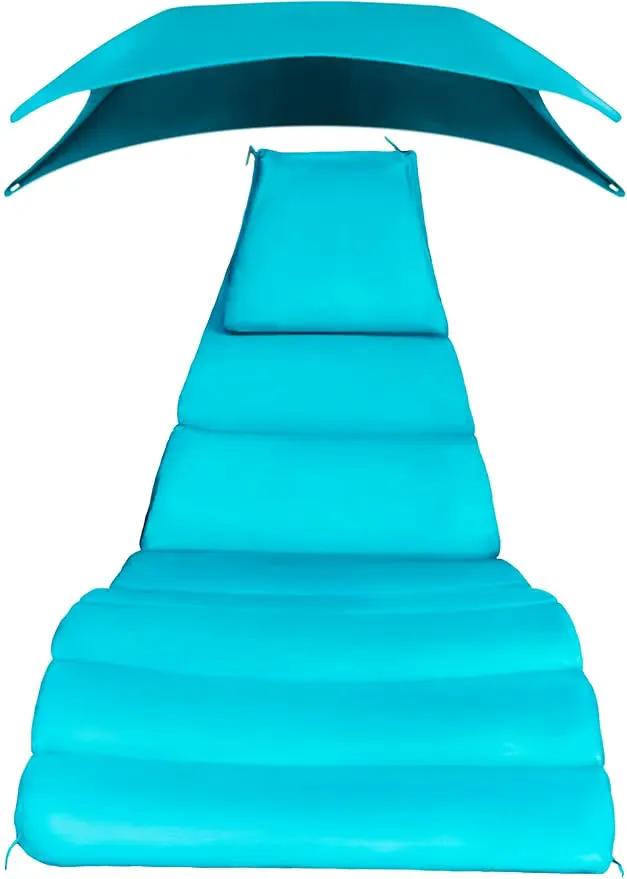 Weatherproof Replacement Cushion Pad and Umbrella for Hanging Lounge Chair Outdoor Chaise Hanging Hammock Chair - Long-Lasting, Fade-Resistant, Quick-Dry, Outdoor Lounge Replacement Set (Light Blue) by GreenHaven Gardens