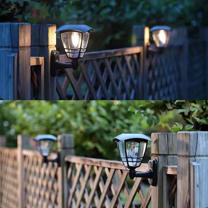MAGGIFT 2 Pack Solar Powered Wall Lantern, Outdoor 10 Lumen LED Edison Bulb Solar Warm White Lights Wall Sconce with No Wiring Required,Fixture with Wall Mount Kit by GreenHaven Gardens