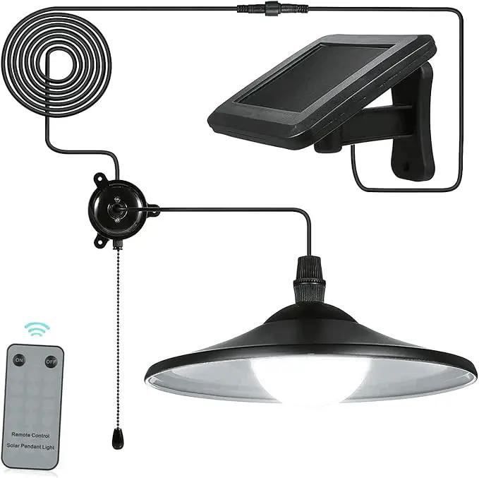 Lixada Solar Pendant Light Outdoor Indoor Hanging Light LED Shed Light Waterproof Pendant Lamp with Remote Control & Pull Cord for Garden Yard Patio Balcony Landscape Home Decoration by GreenHaven Gardens