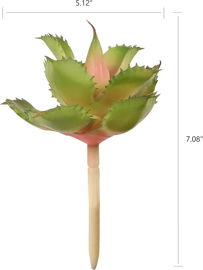 Duovlo Artificial Succulent Plant 7.08 Inch Faux Succulents Agave potatorum Flower Arrangement Craft Wall DIY Materials,Pack of 2 (Pink) by GreenHaven Gardens