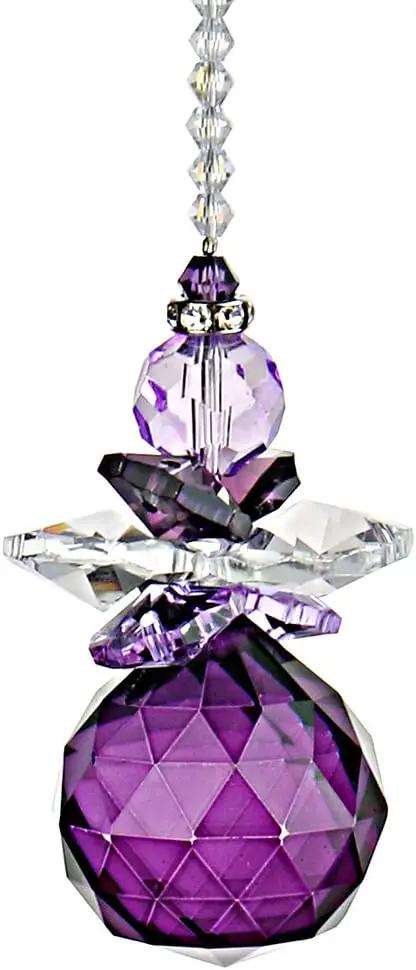 H&D Hanging Crystal Angel Suncatcher Rainbow Maker Guardian Angel Ornament for Home Window Decor (Purple) by GreenHaven Gardens