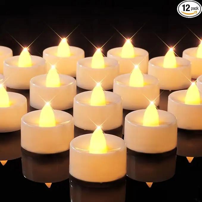 BEICHI Flameless Candles, 12Pack Battery Operated Candles, LED Tea Lights Candles Battery Operated, Flickering Fake Candles for Wedding Halloween Christmas Diwali- Warm Yellow by GreenHaven Gardens