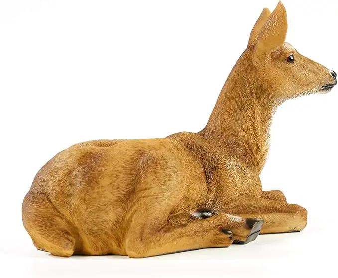 XTAPAN Resin Doe Statue Figurines Female Deer Animal Sculpture Gift Home Decor,Office or Outdoor Garden Statue Woodland Decoration by GreenHaven Gardens