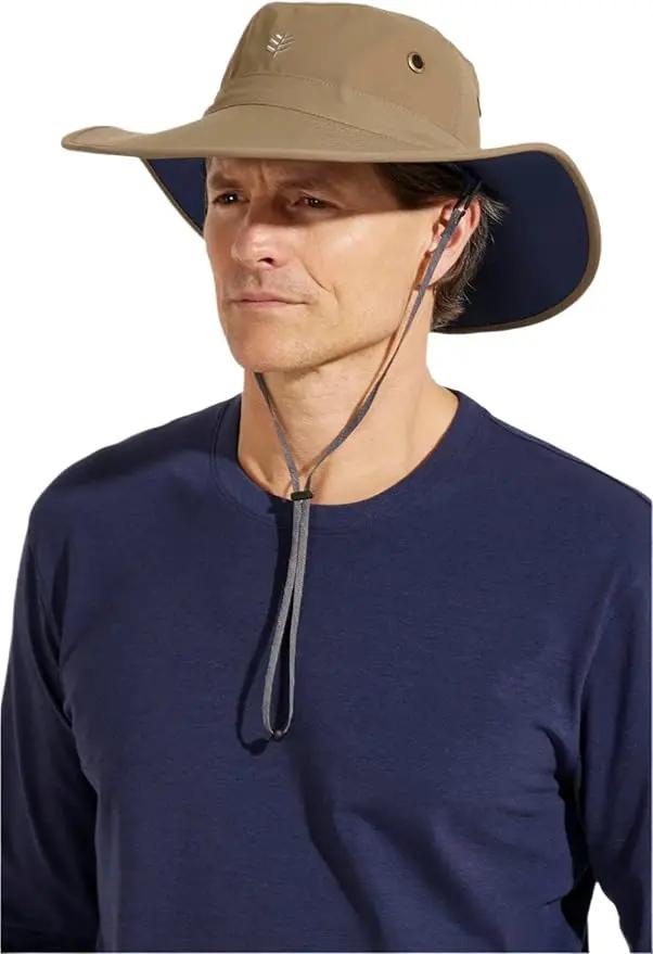 Men's Shapeable Wide Brim Hat - UPF 50 Sun Protection - Maximum Coverage on Your Next Adventure - Sun Fearless Leo Hat by GreenHaven Gardens