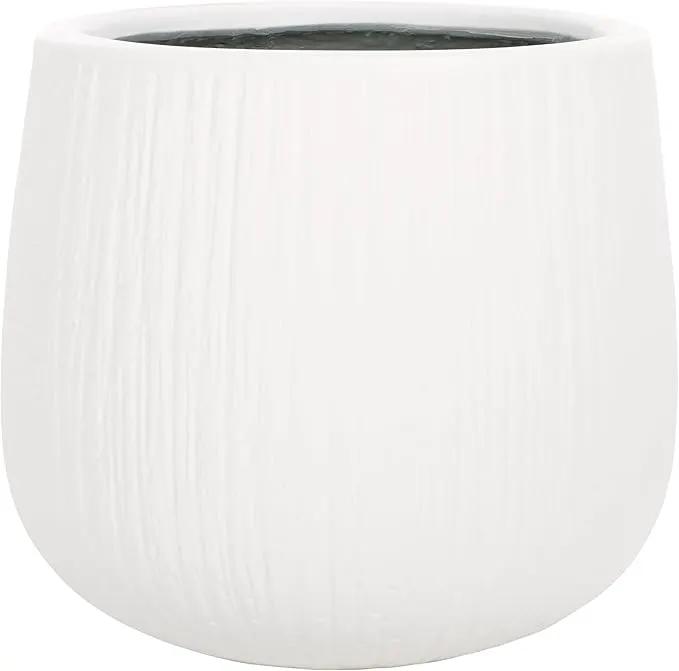 SAFAVIEH Outdoor Collection Francia Modern White Concrete Ficonstone Planter Pot by GreenHaven Gardens