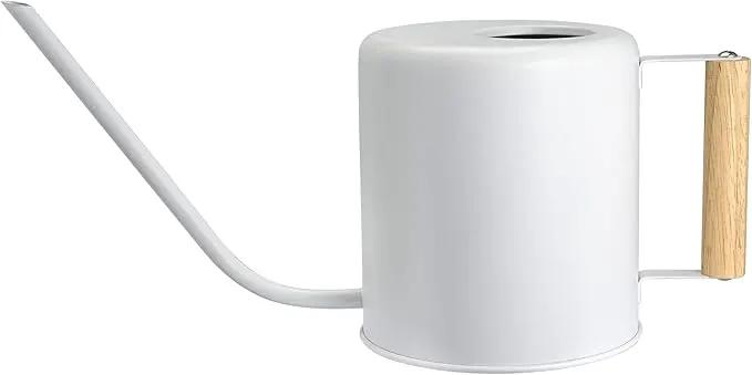 1.5 Liter Watering Can for Indoor Plants, House Plants, Flower Watering, Outdoor Plants - Small Metal Watering Can with Long Spout (White) by GreenHaven Gardens