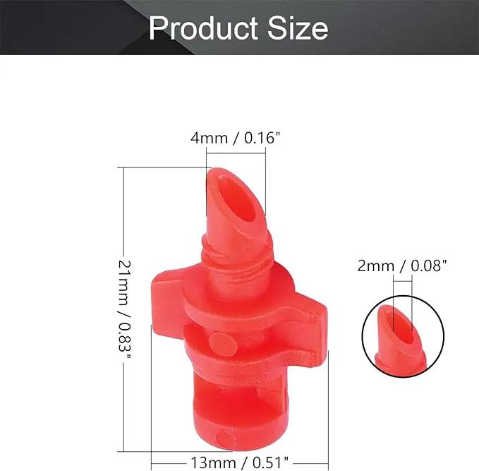MroMax Micro Sprayer Fan Jet, 360 Degree Plastic Refraction Atomized Dripper Hydroponic Garden Irrigation, Red 50Pcs by GreenHaven Gardens
