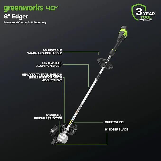 Greenworks 40V 8" Brushless Edger, Battery and Charger Not Included by GreenHaven Gardens