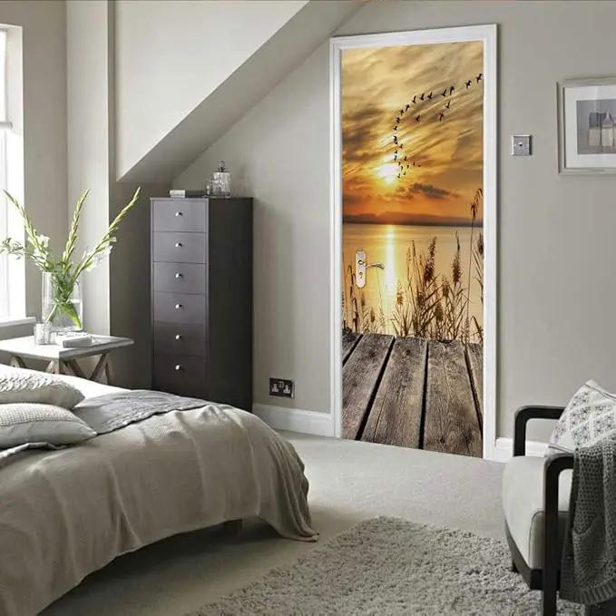3D Door Stickers Murals - Peel & Stick Wallpaper - Self-Adhesive Decals - Removable PVC - Waterproof - Bedroom & Living Room - 34.6" x 78.7" by GreenHaven Gardens