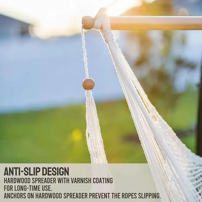 JoyView Hammock Chair with Spreader Bar Caribbean Hammock Swing Chair 300 LBS Weight Capacity XL Rope Hanging Chair for Outdoor Indoor Garden Yard - Green by GreenHaven Gardens