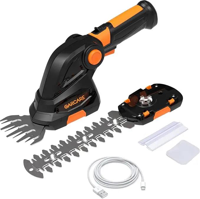 GARCARE 2 in 1 Grass Shear Cordless 7.2V Bush Timmer Handheld Grass Cutter for Shrub, Garden and Lawn Built-in 1500mAh Lithium Battery with 60min Fast Charger by GreenHaven Gardens