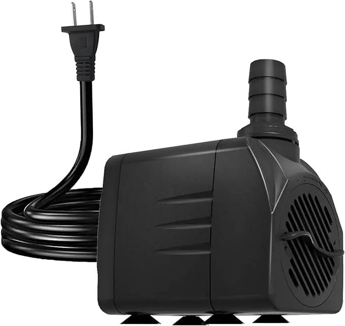 Submersible Pump 198GPH (800 L/H 15W) Ultra Quiet with Dry Burning Protection 5.2ft High Lift for Fountains, Hydroponics, Ponds, Aquariums & More… by GreenHaven Gardens