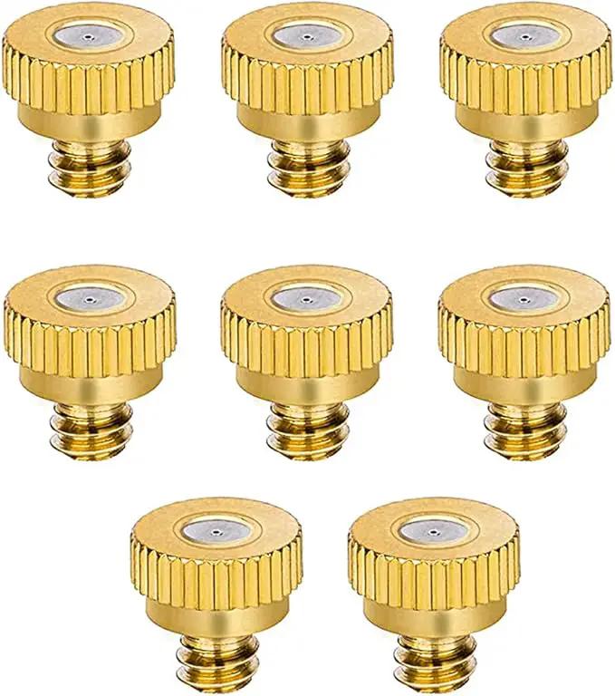 Aopin G 3/16 Brass Misting Nozzles 0.8mm / 0.03" Orifice Atomizing Mister Sprayer Nozzle Suitable For Outdoor Cooling,Garden Irrigation,Fountain, Crop Nutrient Injection, Greenhouse 8 Pcs by GreenHaven Gardens