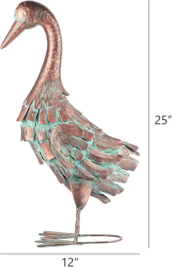 Garden Outdoor Statue Metal Duck Art Sculpture for Lawn, Farm and Patio - 25 Inches by GreenHaven Gardens