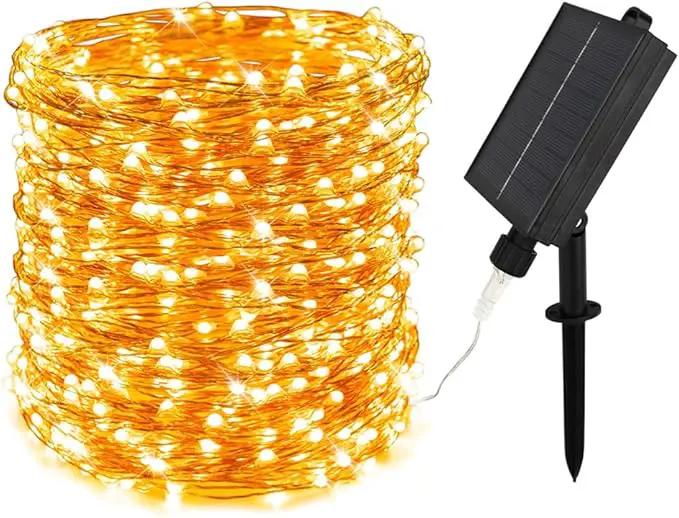 Solar String Lights Outdoor,100FT 300 LEDs Solar Fairy Lights,Waterproof Solar Light for Outside 8 Modes Button Controlled for Patio Gardens Backyard Tree Wedding Christmas,Warm White by GreenHaven Gardens