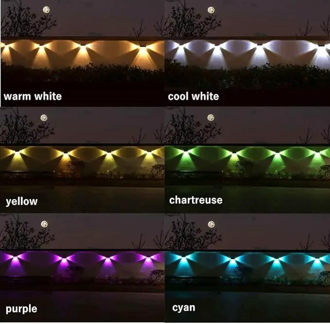 Solar Fence Lights Outdoor - 3-Side Fence Light Solars Powered for Outside IP65 Waterproof Fence Solar Lights Outdoor for Outside Garden Backyard Patio Deck Fence Stair Step Railing Pathway(4Pack) by GreenHaven Gardens