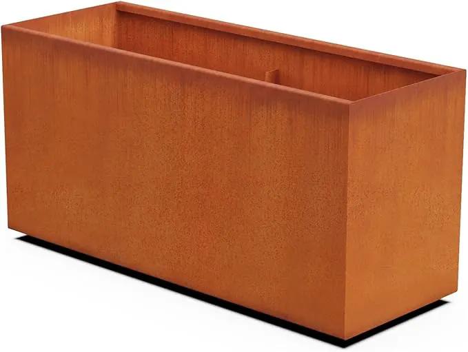 Extra Large Outdoor Planter – 48x24 Inch Tall Corten Steel Planter Box | Heavy Duty Metal for Privacy Screening & Patios | Made in USA, Fully Assembled by GreenHaven Gardens