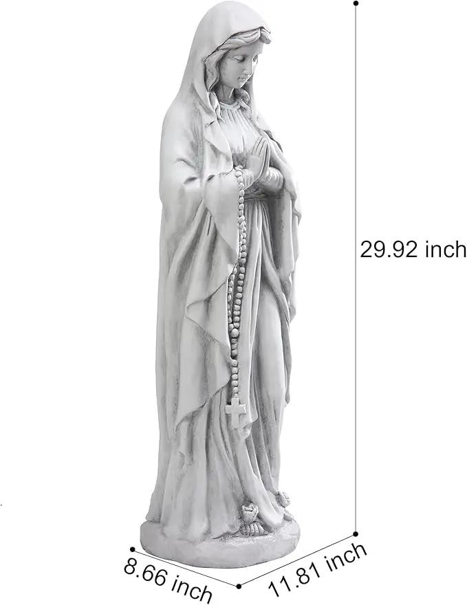 TOETOL Virgin Mary Praying Statue 29.9 Inch Tall Outdoor Garden Religious Decorations Statue Clearance for Home Yard Patio Lawn Hallway Decor Sculpture Magnesium Oxide Stone by GreenHaven Gardens
