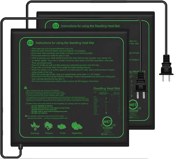 2 Pack Seedling Heat Mat for Seed Starting,20" x 20.75" Waterproof Heating Pad for Indoor Plants Germination(L) by GreenHaven Gardens