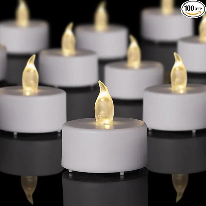 LED Tea Lights Candles- 100Pack Flameless Candles Realistic and Bright Flickering Long Lasting 200Hours for Holiday Celebration,Party, Home Decoration WarmWhite,Battery Operated by GreenHaven Gardens