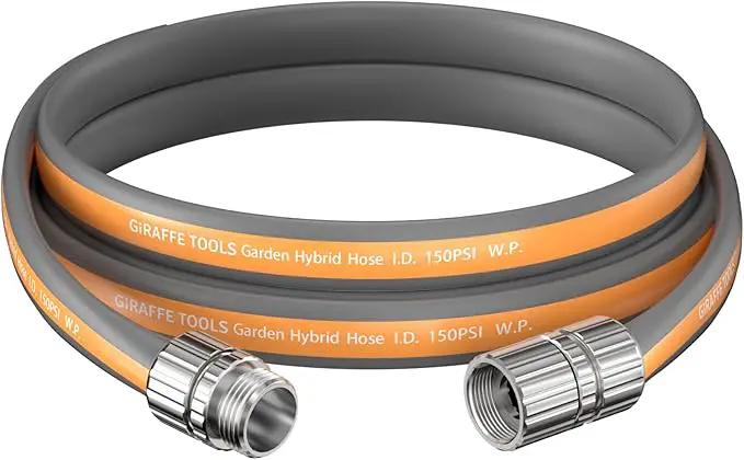 Giraffe Tools Garden Hose 5FT, 5/8" Lightweight Lay Flat Water Hose, Custom Length, Flexible, Leakproof Hybrid Hose Pipe with Male to Female Fitting by GreenHaven Gardens
