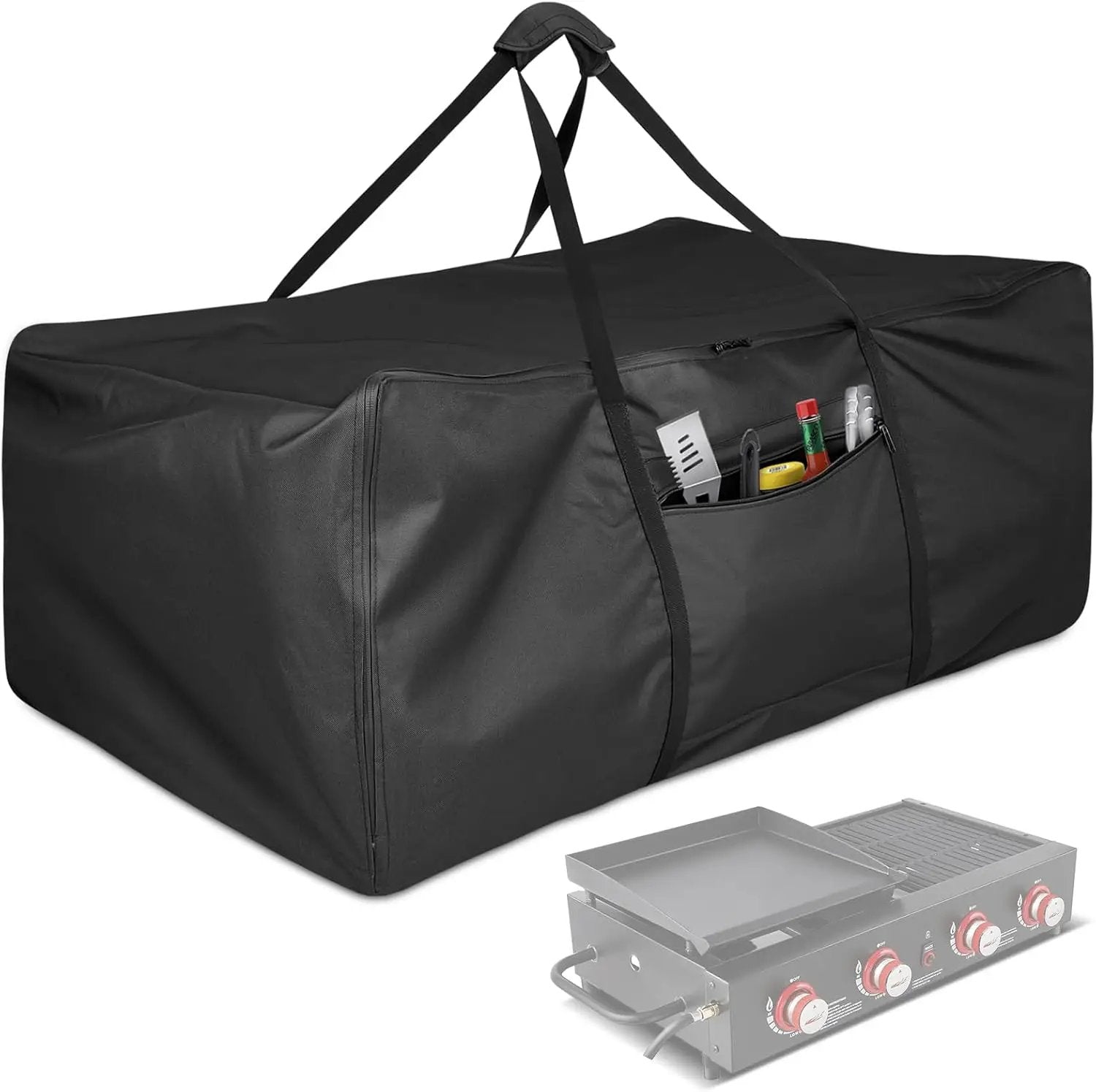 Kingling Universal Grill Carry Bag Fits for Blackstone 1860 Gas Grill & GD4002T Grill Heavy-Duty Carrying Storage Bag Grill Covers for Portable Propane Tabletop Grills BBQ Cover - 42"L x 25"W x 15"H by GreenHaven Gardens