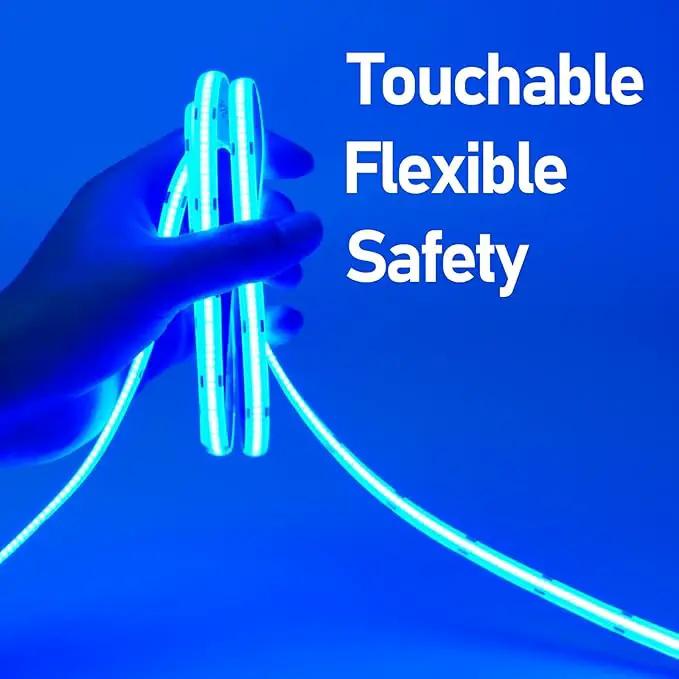 32.8ft(10M) DC 24V Blue COB LED Strip Light IP65 Waterproof 3840LEDs Uniform Glow Dotless Flexible LED Tape Lights for DIY Garden Backyard Hallways Stairs Decoration(No Power Supply) by GreenHaven Gardens