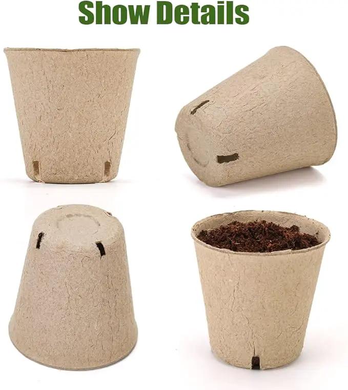 Peat Pot, 126 Packs 3.15 Inch Seed Starting Pots with Drainage Holes Round Nursery Pot, Biodegradable Round Plant Seed Starter Peat Pots Germination Seedling Trays by GreenHaven Gardens