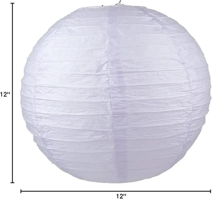 WYZworks - Round Paper Lanterns 10 Pack (Light Lavender, 12") - Hanging Paper Lanterns Lamp for Wedding, Birthday, Party and Home Decorations with 8", 10", 12", 14", 16" Option by GreenHaven Gardens
