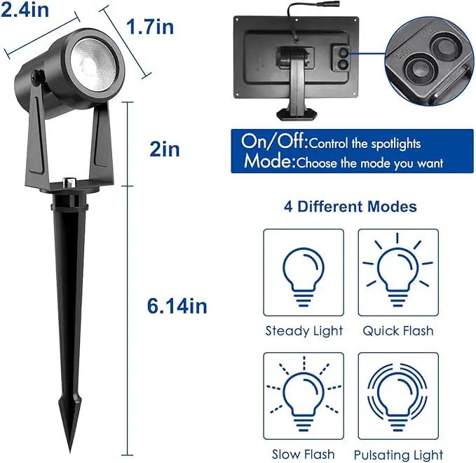 ZYAN Solar Landscape Spotlights Outdoor Waterproof IP65, Bright Solar Powered Garden Yard Spot Lights for Outside Plant, Tree, Pathway, Auto On/Off Wall Lights for Walkway, Patio, Lawn-8 Pack by GreenHaven Gardens