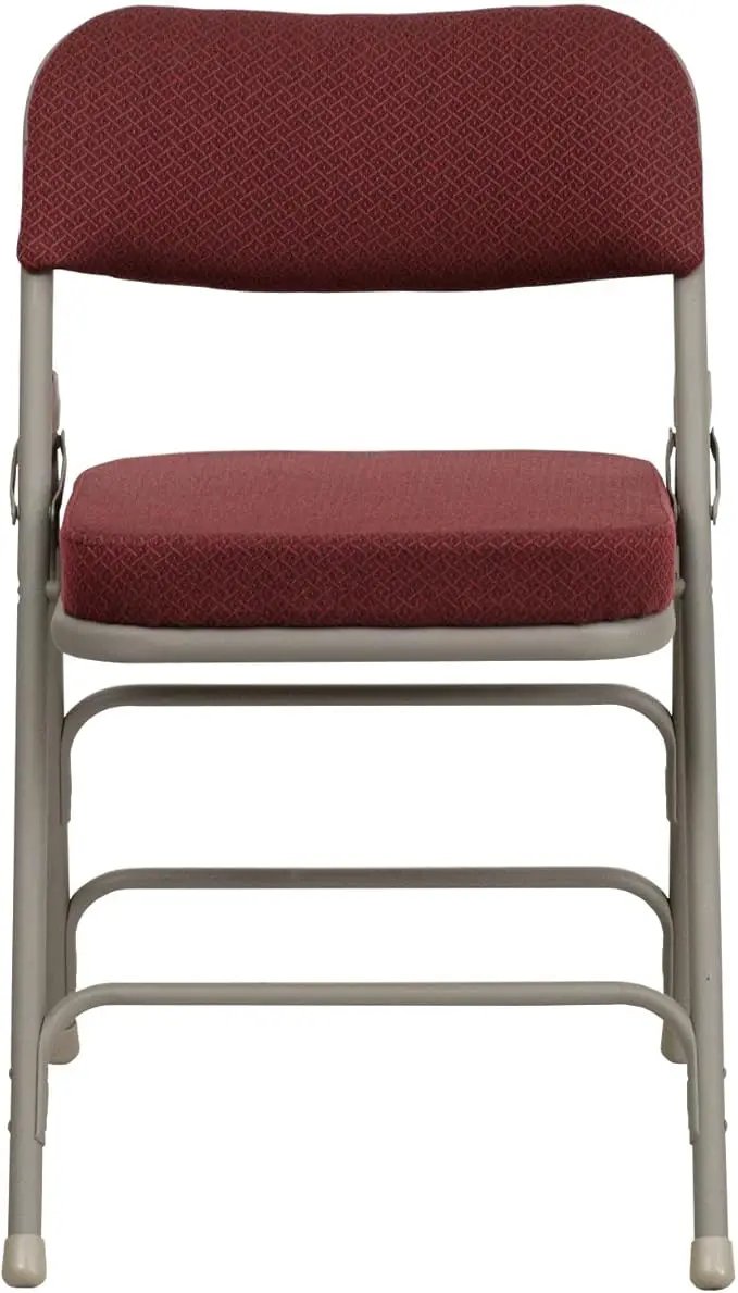 Flash Furniture 4 Pack HERCULES Series Premium Curved Triple Braced & Double Hinged Burgundy Fabric Metal Folding Chair by GreenHaven Gardens