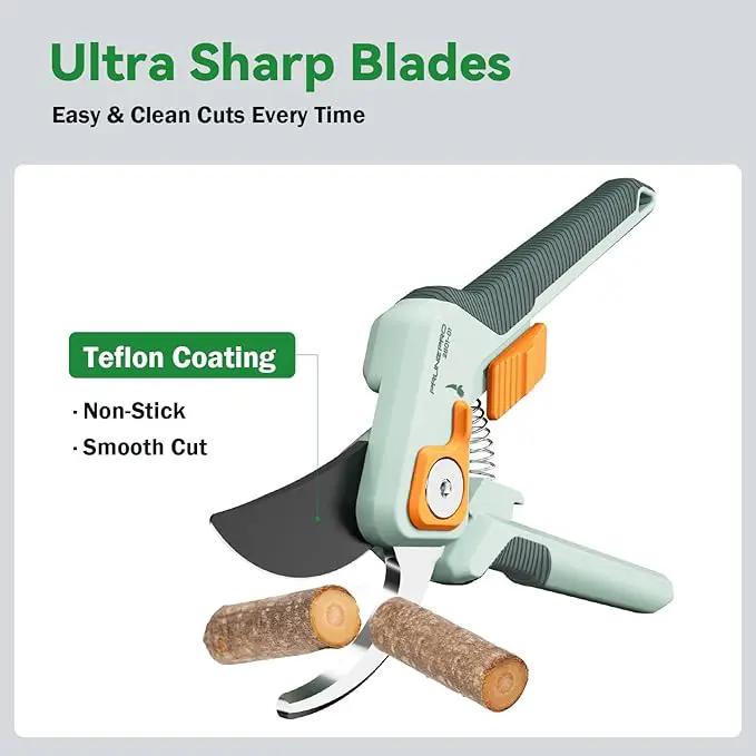PrunePro 8" Professional Pruning Shears for Gardening Bypass Hand Pruner Stainless Steel Sharp Garden Scissors Plant Flower Rose Garden Clipper - 3 Pack by GreenHaven Gardens