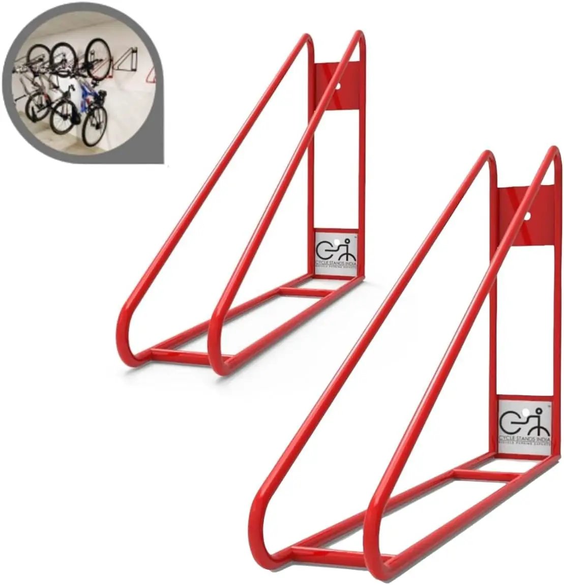 Bike Wall Mount Vertical Bike Hanger for Home Space Saving Rack Storage Mount for Garage or Home Bicycle Holder for Mountain Bikes Road Bikes Holds up to 77lbs Red,Pack of 2 by GreenHaven Gardens