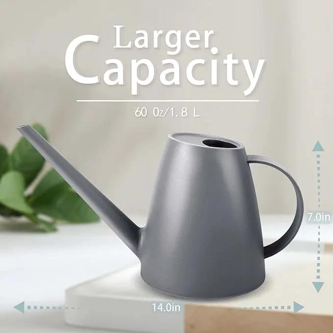 Watering Can for Indoor Plants, Small Watering Cans for House Plant Garden Flower, Long Spout Water Can for Outdoor Watering Plants 1. 8L 1/2 Gallon (Gray) by GreenHaven Gardens