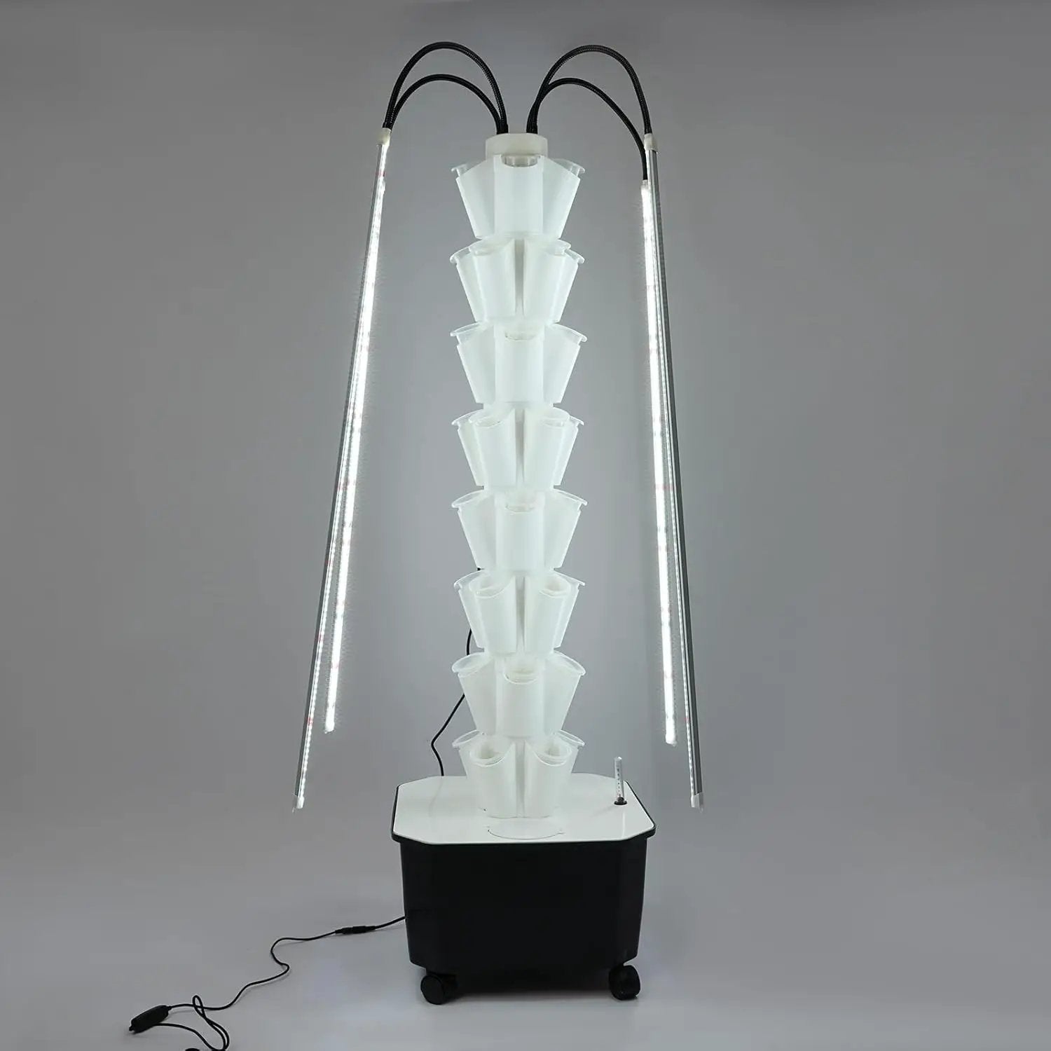 Hydroponic Growing Tower System Kit, 40-Plant Vertical Hydroponics Garden Tower with LED Grow Light, for Outdoor Indoor Herbs Fruits Vegetables Smart Garden Planter Kit by GreenHaven Gardens