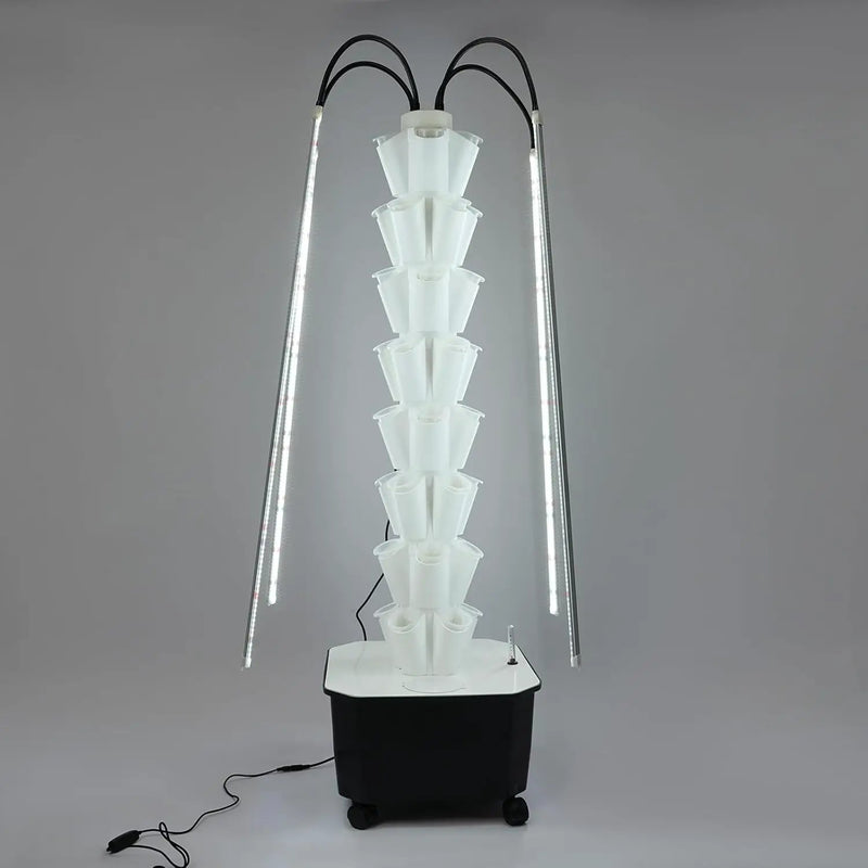 Hydroponic Growing Tower System Kit, 40-Plant Vertical Hydroponics Garden Tower with LED Grow Light, for Outdoor Indoor Herbs Fruits Vegetables Smart Garden Planter Kit by GreenHaven Gardens
